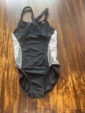 Nike Black One-Piece Swimsuit with White Panels